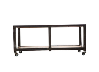 Table basse / meuble TV bois massif et m&eacute;tal industriel ATELIER ROLL