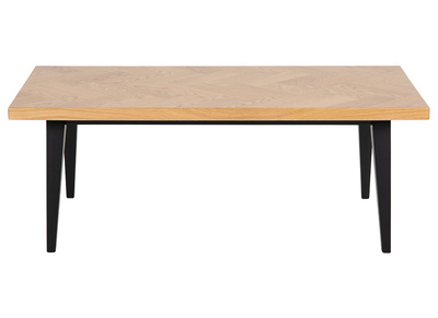 Table basse motif chevron finition ch&ecirc;ne et pieds noirs TRAVIS