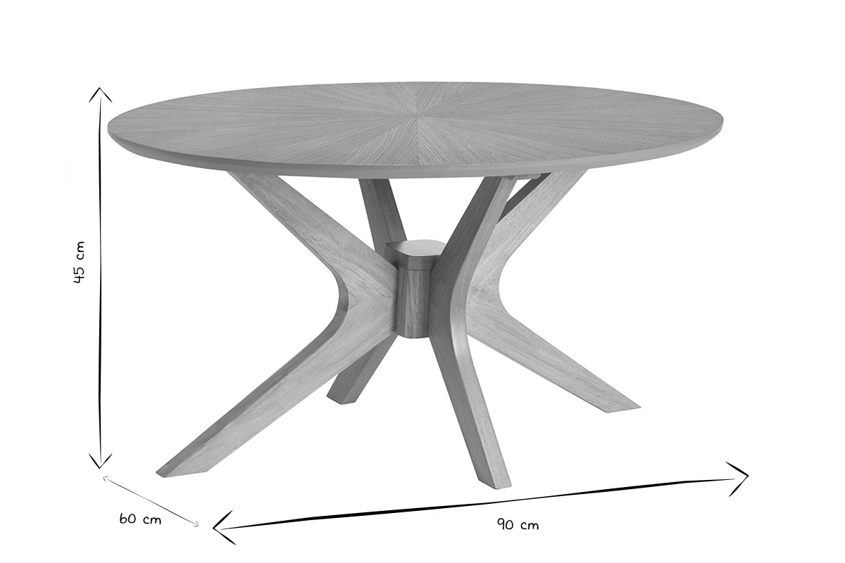 Table basse ovale bois clair chne L90 cm DIELLI