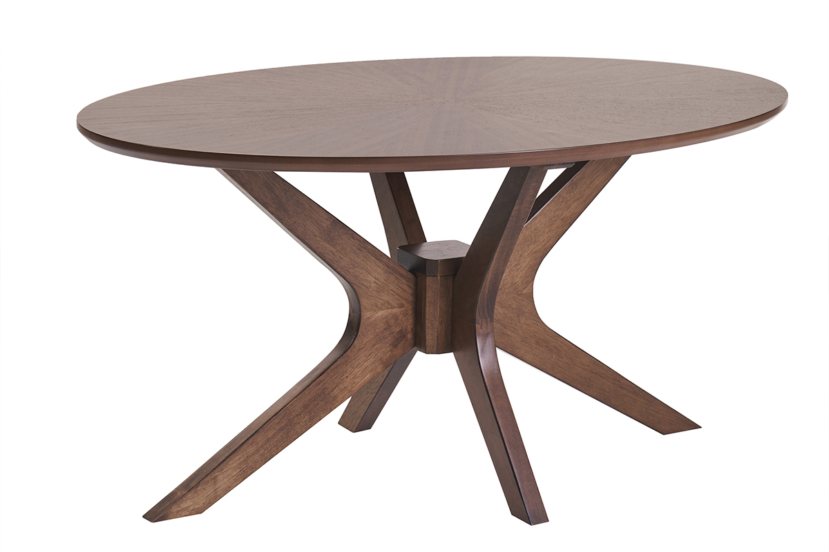 Table basse ovale bois fonc noyer L90 cm DIELLI