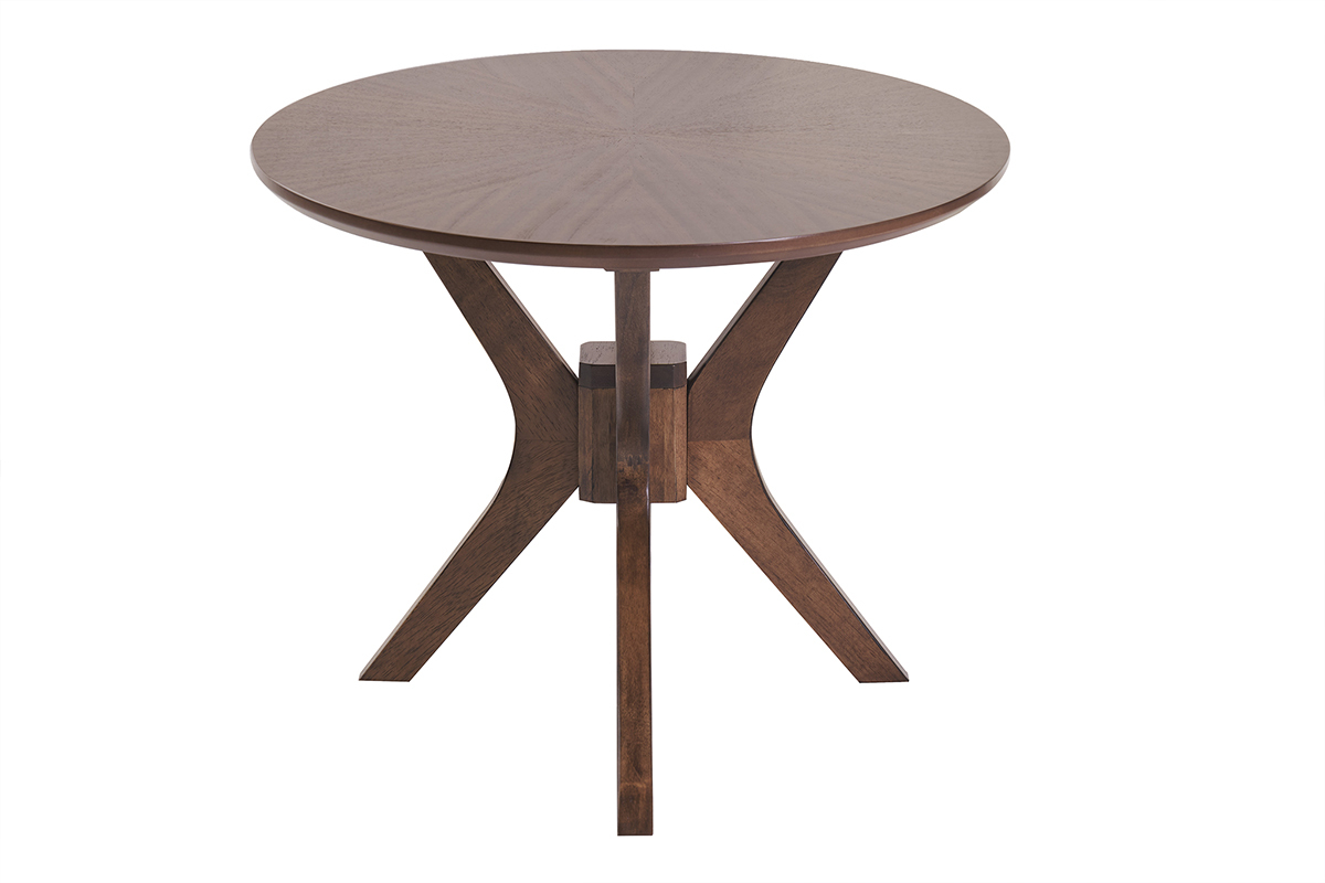 Table basse ovale bois fonc noyer L90 cm DIELLI