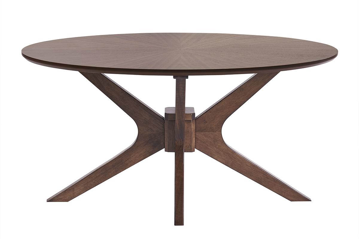 Table basse ovale bois fonc noyer L90 cm DIELLI