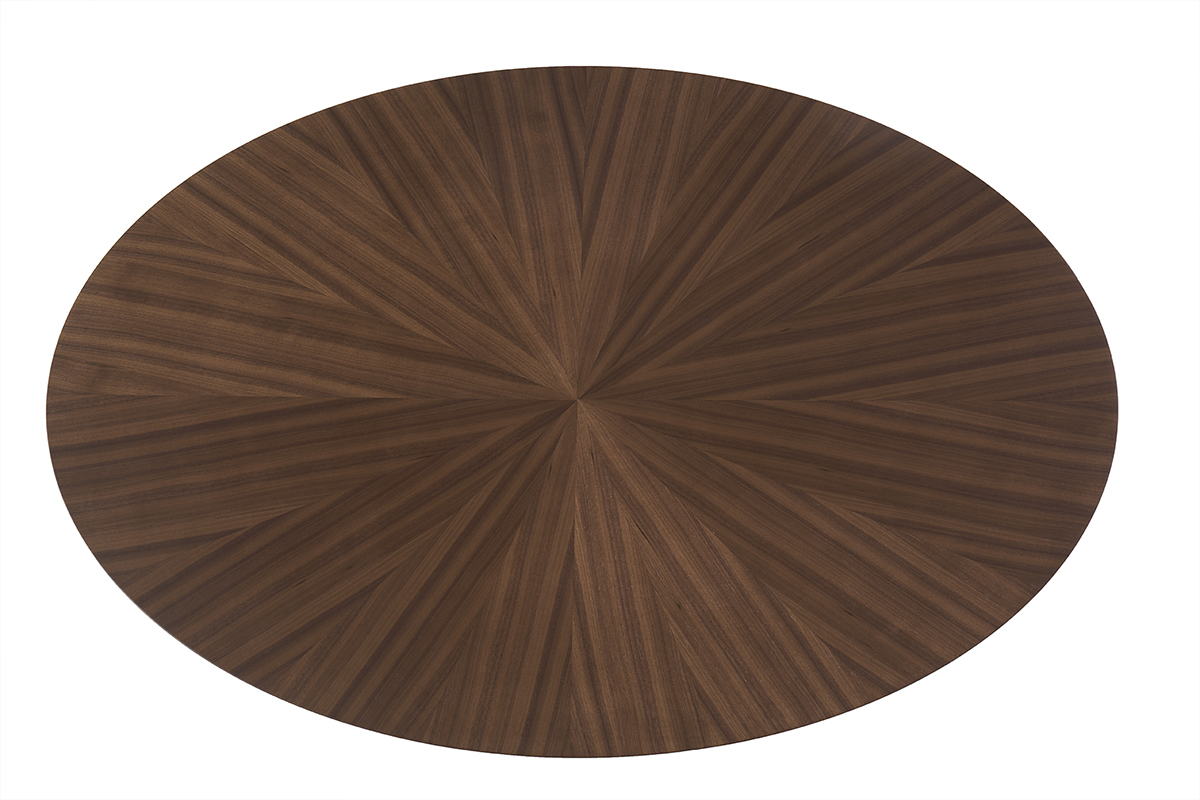 Table basse ovale bois fonc noyer L90 cm DIELLI