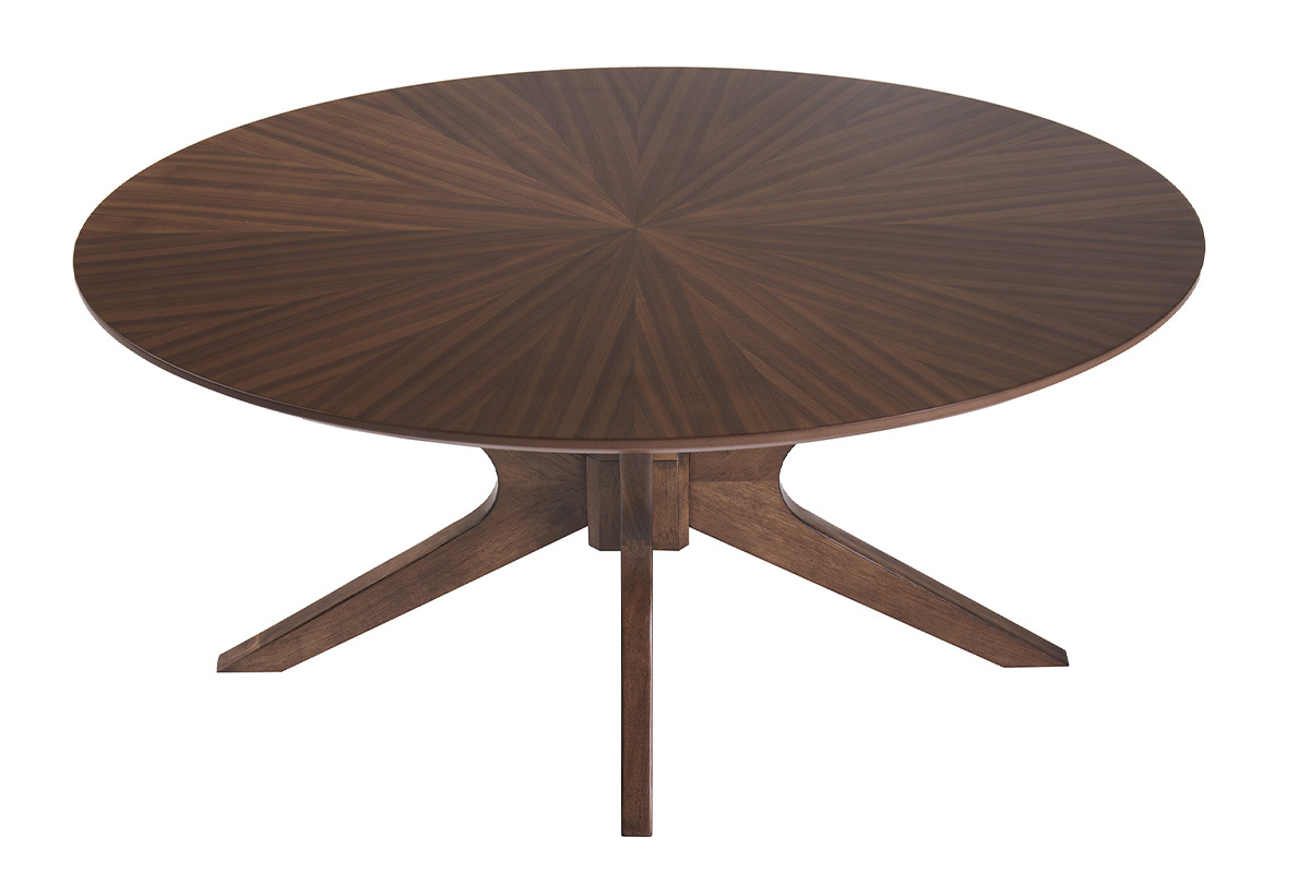 Table basse ovale bois fonc noyer L90 cm DIELLI