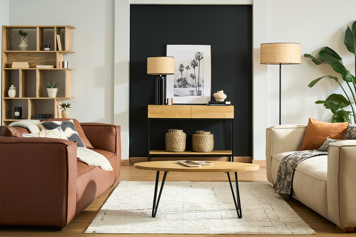 Table basse ovale bois manguier massif  L100 cm VIBES