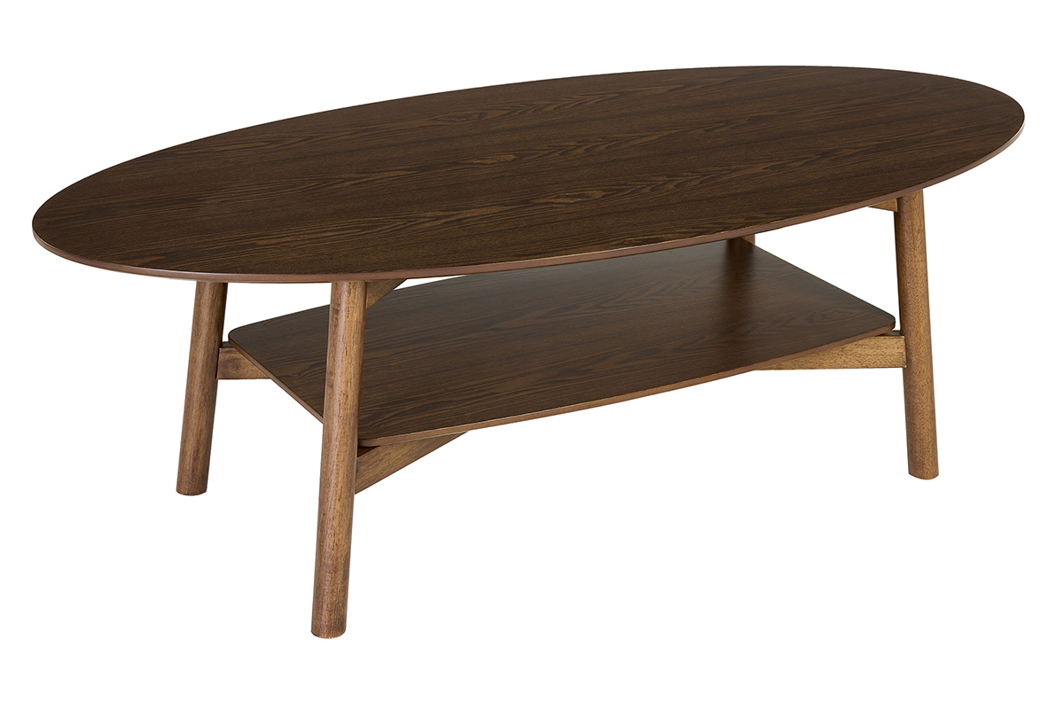 Table basse ovale en bois fonc� L120 cm HANAE
