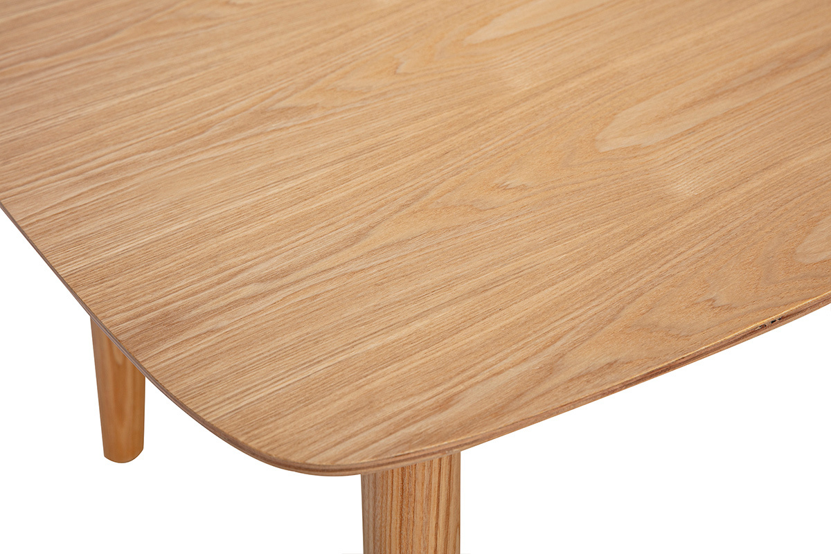 Table basse rectangulaire bois clair fr�ne L100 cm NORDECO