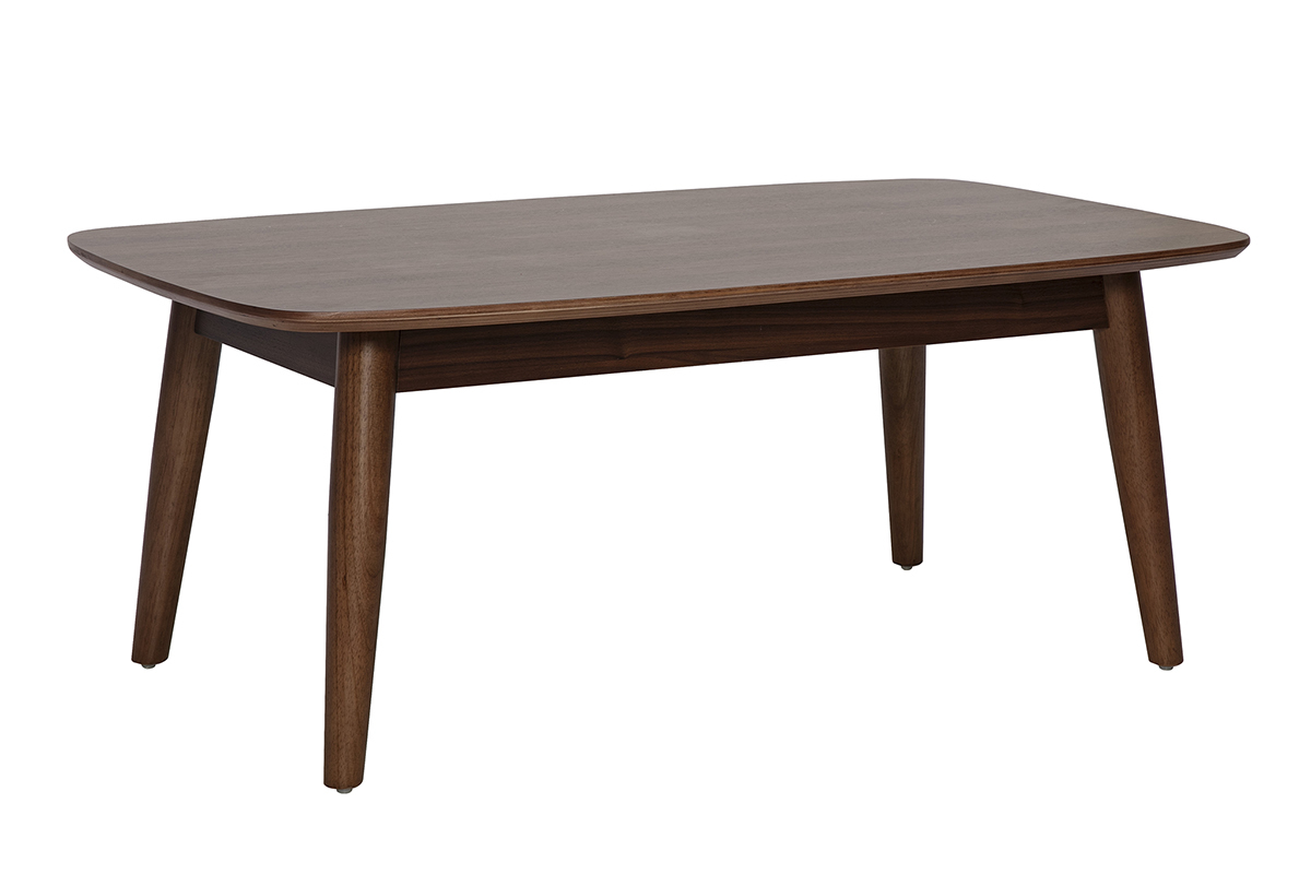 Table basse rectangulaire bois fonc� noyer L100 cm NORDECO