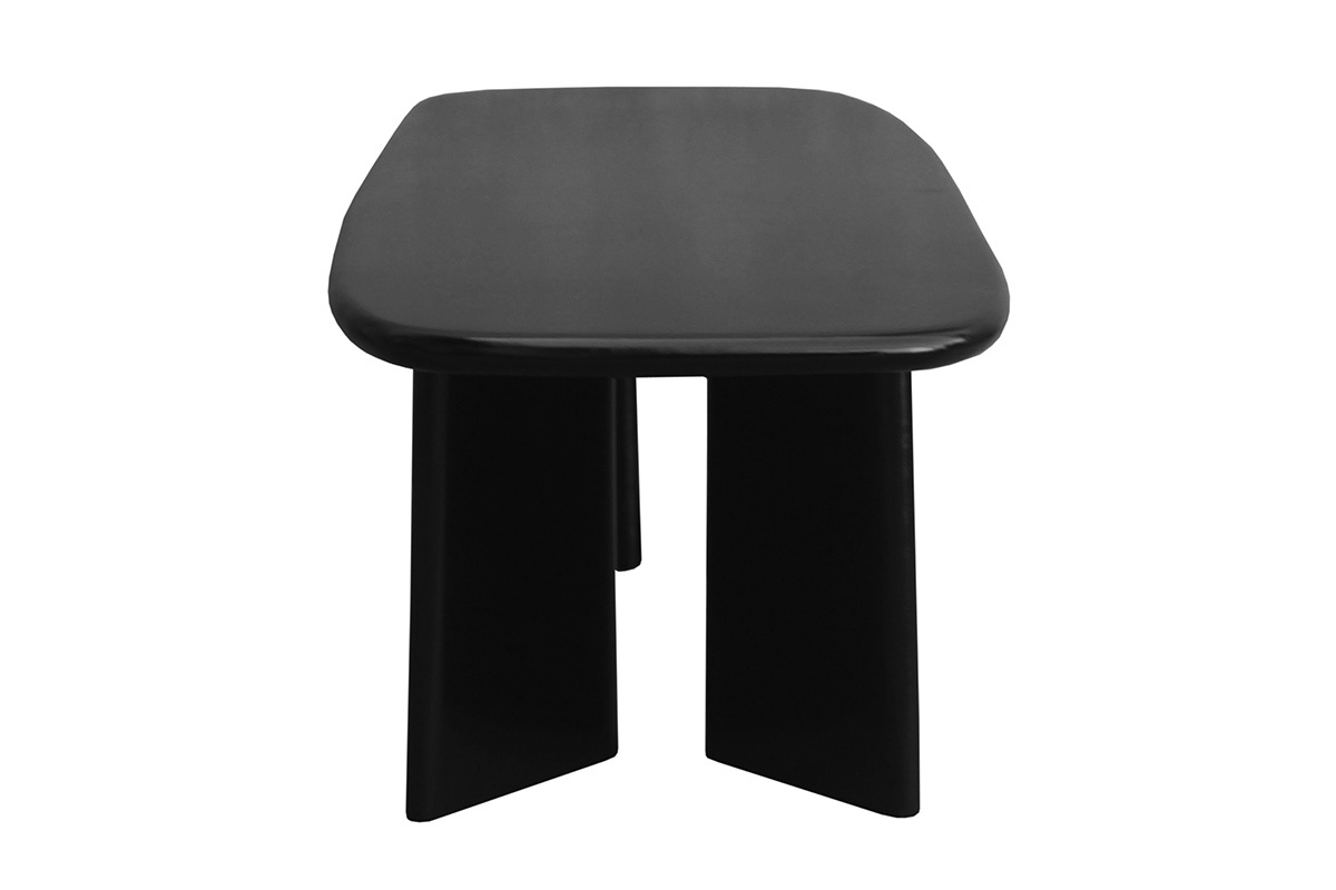 Table basse rectangulaire en bois manguier massif teint� noir L120 cm SOTA