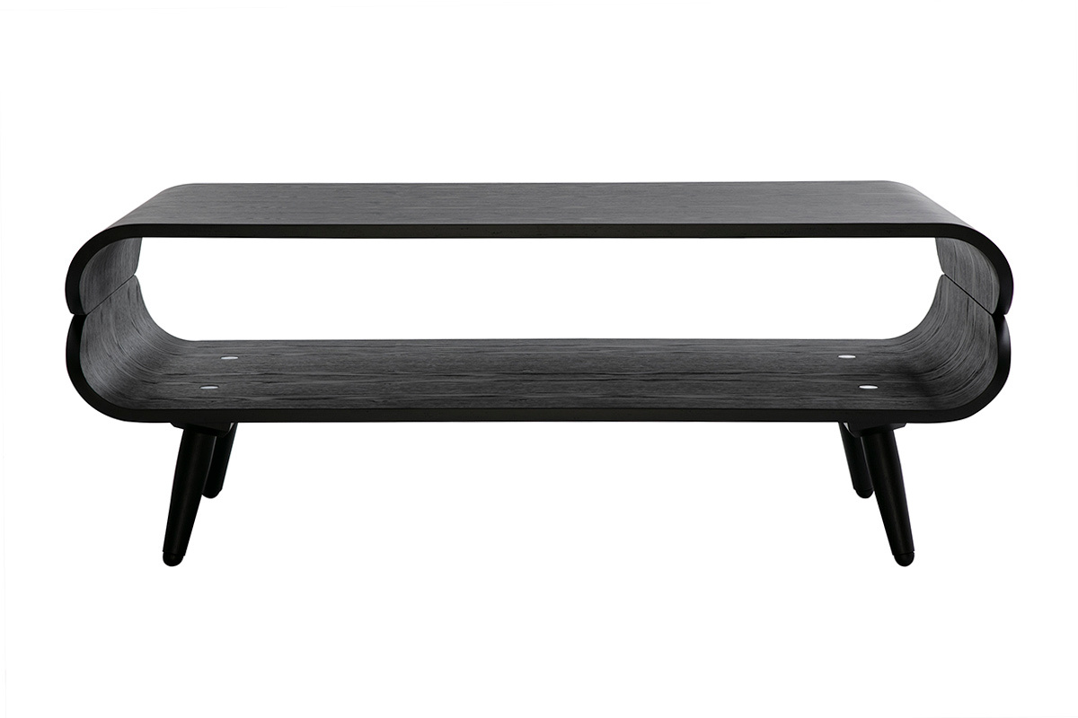 Table basse rectangulaire scandinave bois noir L118 cm TAKLA
