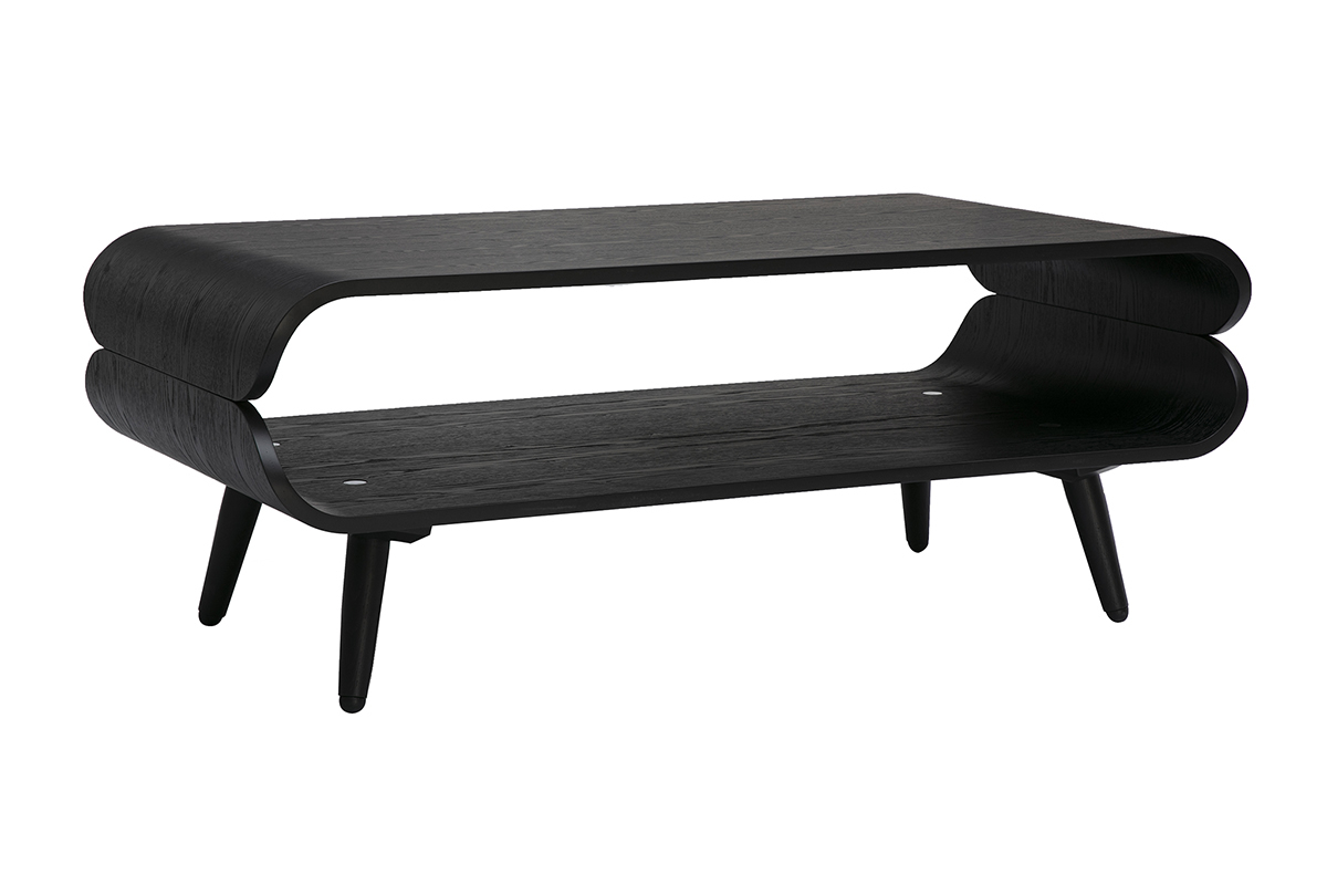 Table basse rectangulaire scandinave bois noir L118 cm TAKLA
