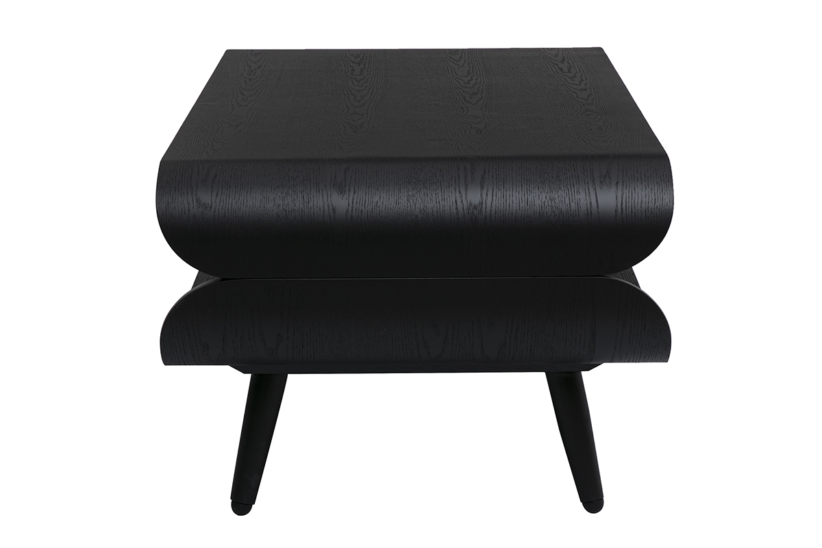 Table basse rectangulaire scandinave bois noir L118 cm TAKLA