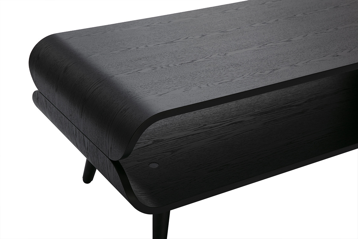 Table basse rectangulaire scandinave bois noir L118 cm TAKLA