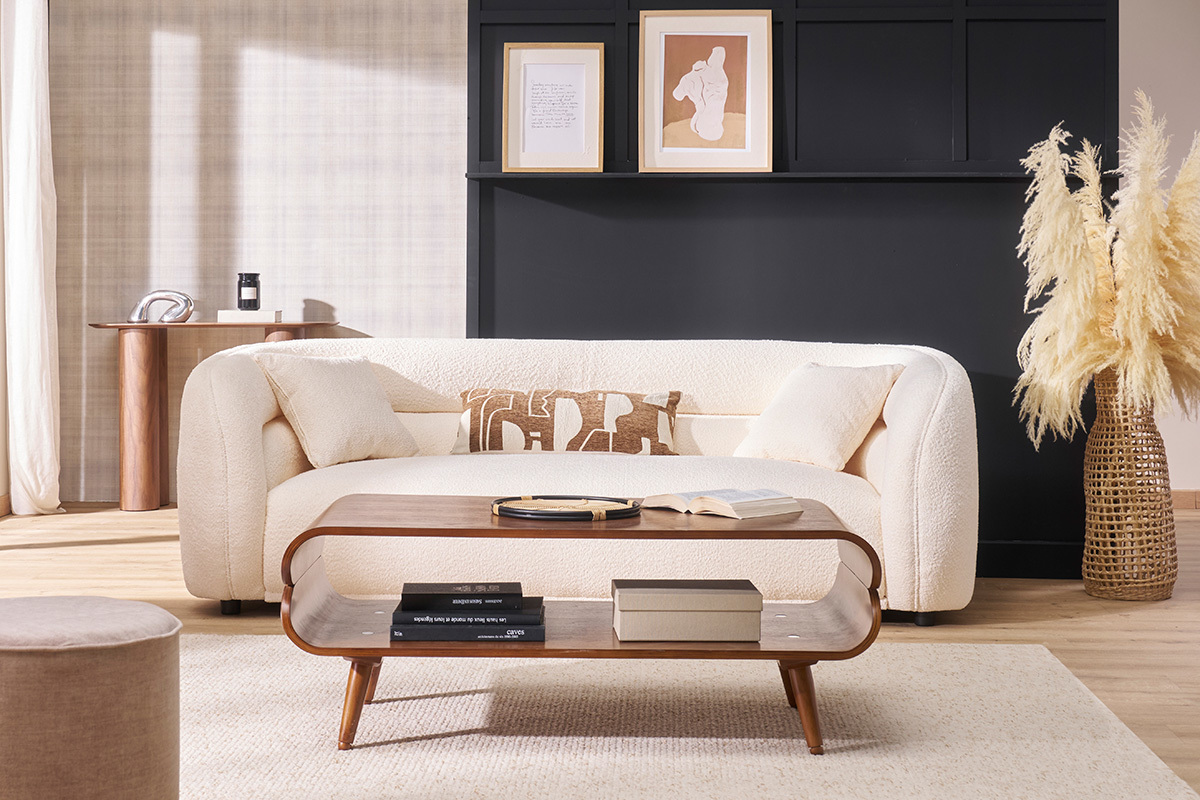 Table basse rectangulaire scandinave bois noir L118 cm TAKLA