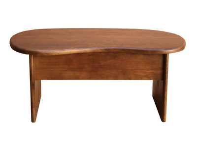 Table basse relevable design haricot avec rangement en bois manguier massif teint&eacute; L95 cm KOKOA