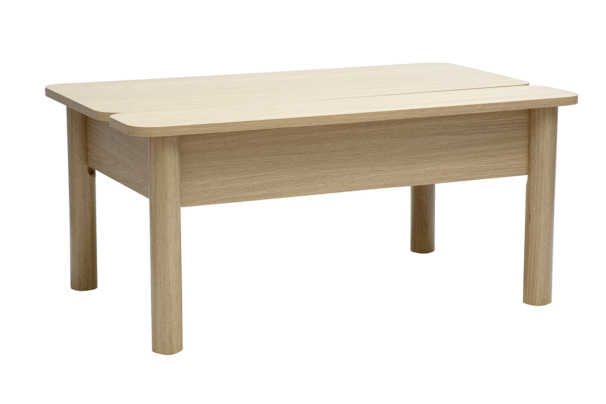 Table basse relevable finition bois chne L100 cm BOLSO