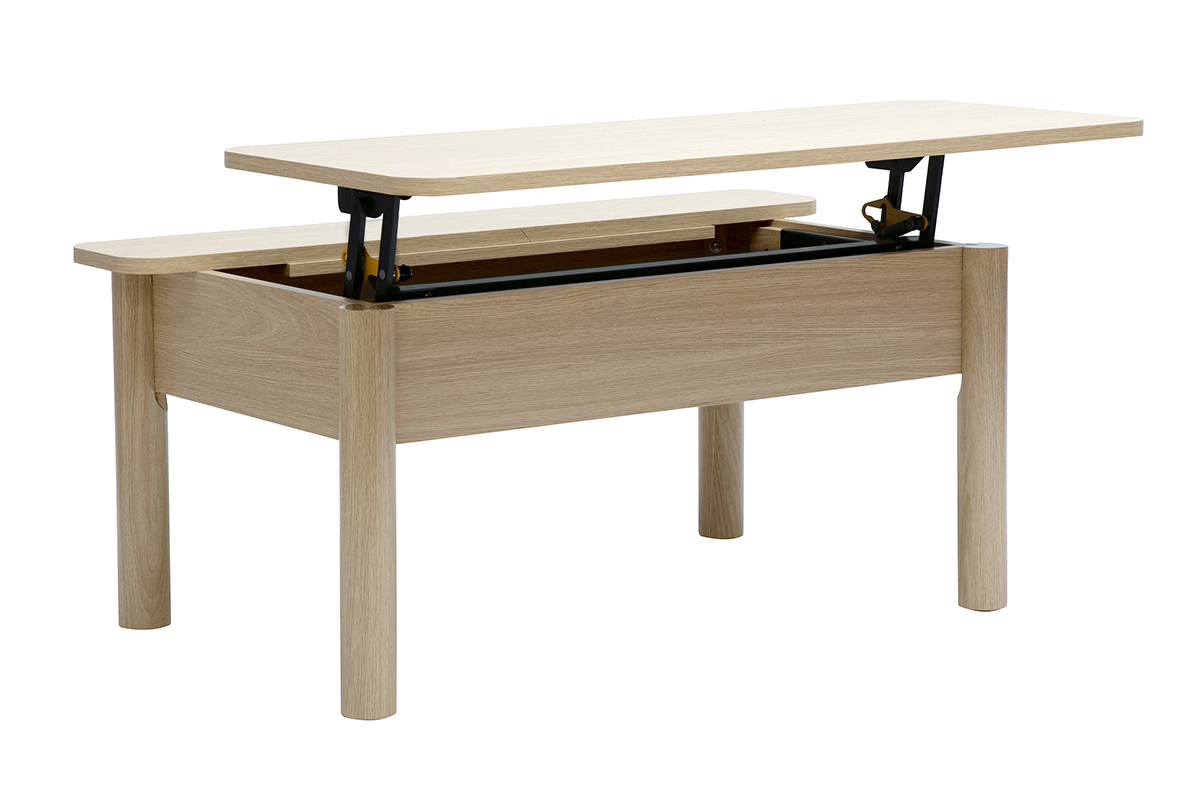Table basse relevable finition bois chne L100 cm BOLSO