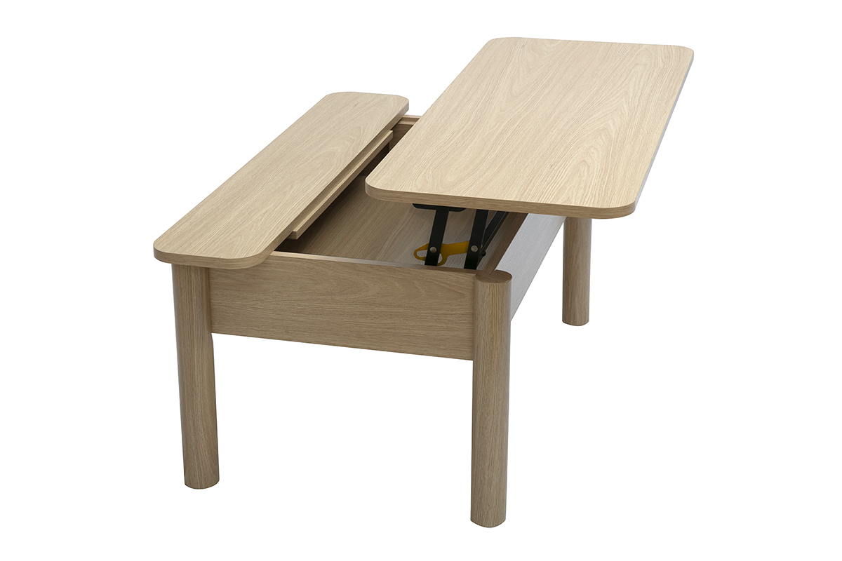 Table basse relevable finition bois chne L100 cm BOLSO