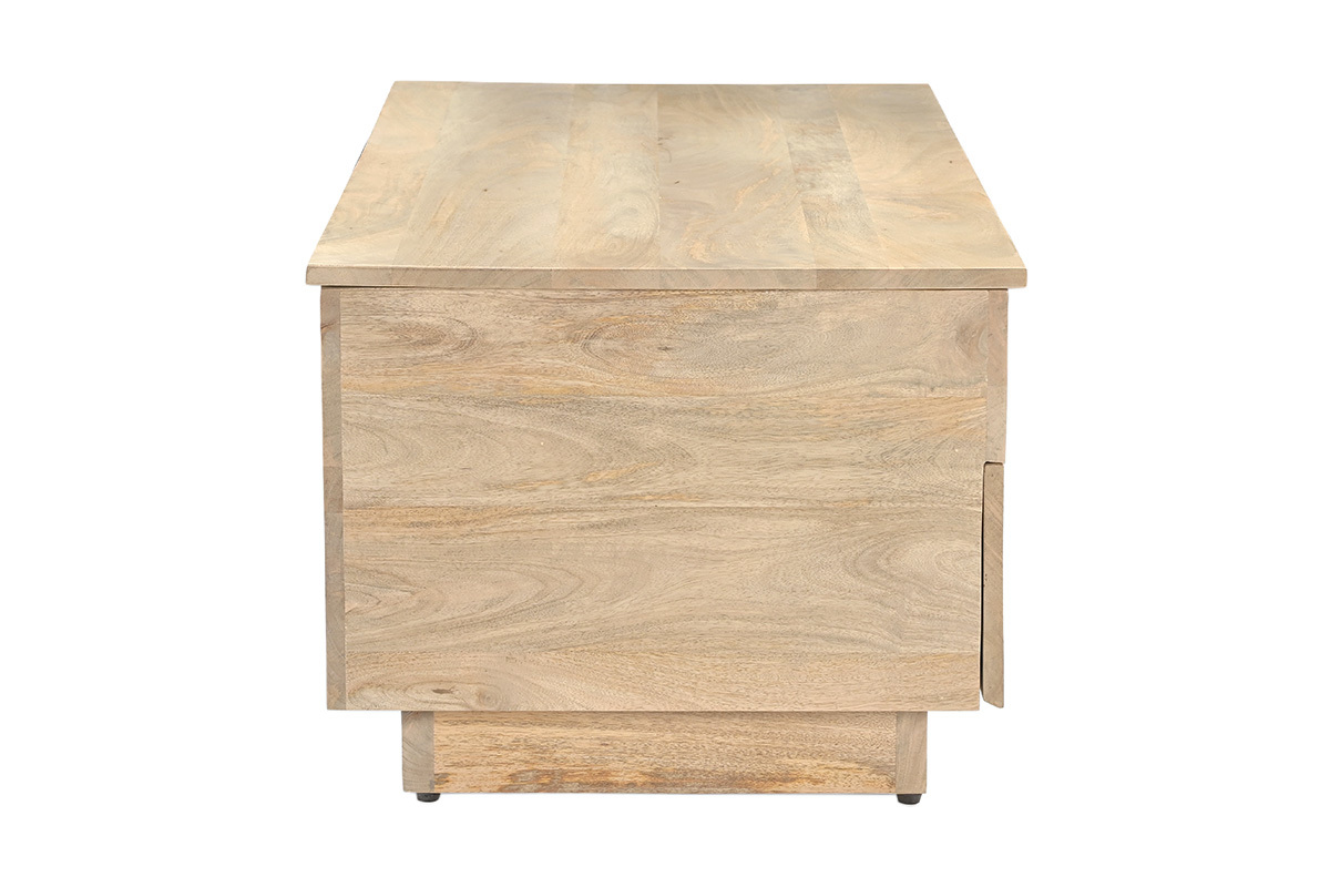 Table basse relevable rectangulaire bois clair manguier massif L102 cm NEXO