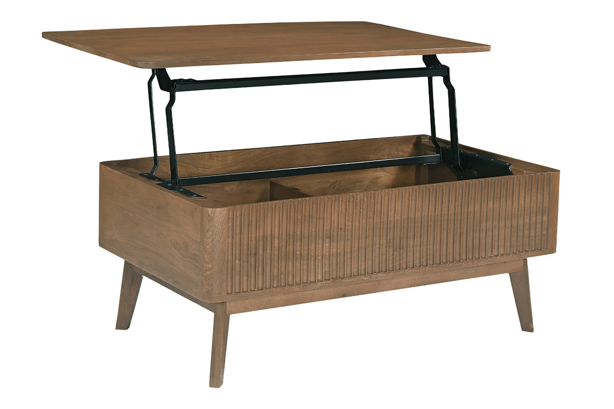 Table basse relevable rectangulaire bois fonc� manguier massif L100 cm ALDA
