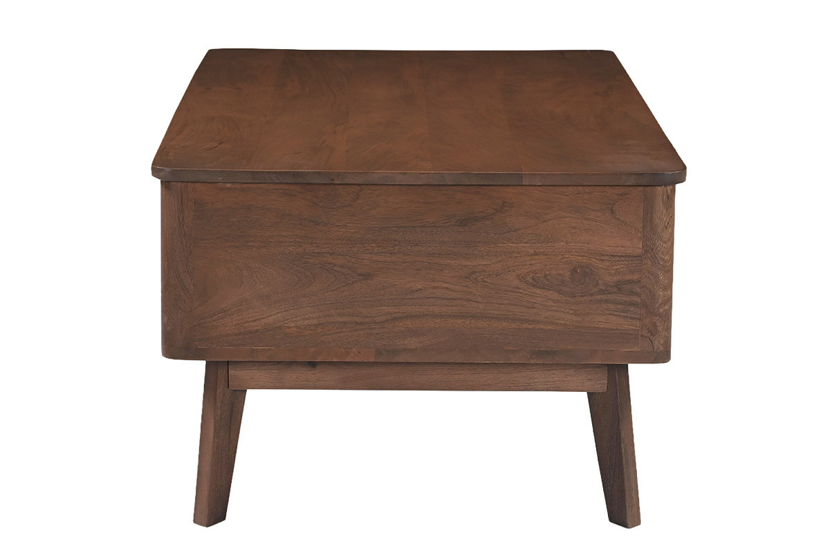 Table basse relevable rectangulaire bois fonc� manguier massif L100 cm ALDA