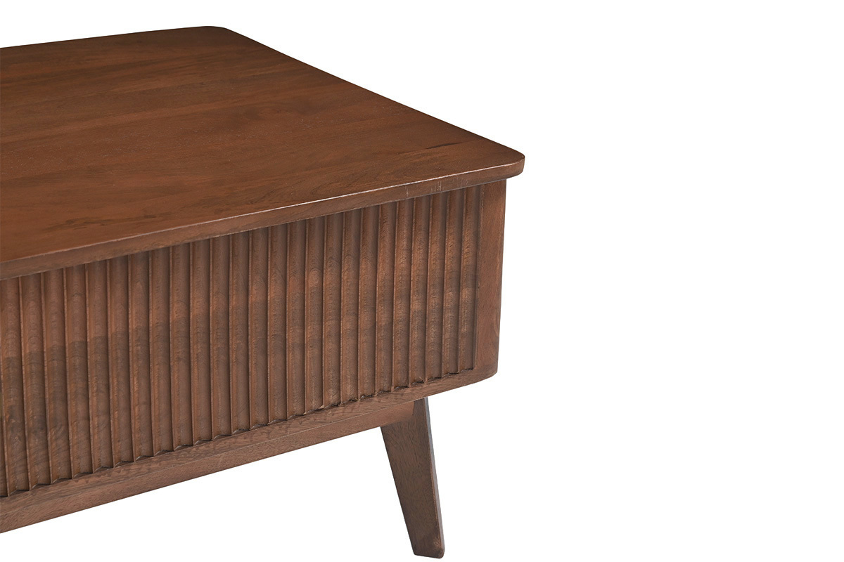Table basse relevable rectangulaire bois fonc� manguier massif L100 cm ALDA