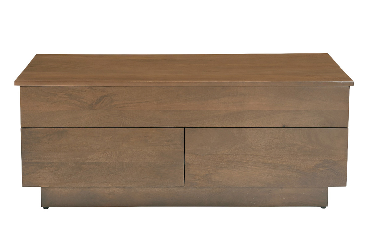 Table basse relevable rectangulaire bois fonc� manguier massif L102 cm NEXO