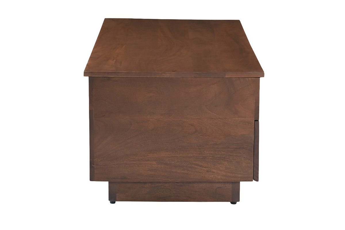 Table basse relevable rectangulaire bois fonc� manguier massif L102 cm NEXO