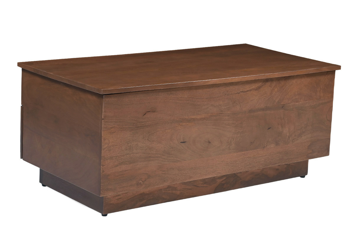 Table basse relevable rectangulaire bois fonc� manguier massif L102 cm NEXO