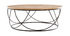 Table basse ronde bois et m&eacute;tal noir D80 x H30 cm LACE