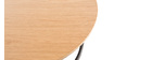 Table basse ronde bois et m&eacute;tal noir D80 x H30 cm LACE