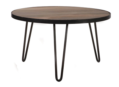 Table basse ronde design industriel 80x45 cm ATELIER