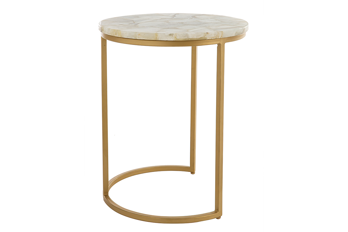 Table basse ronde en agate D40 cm PIETRA