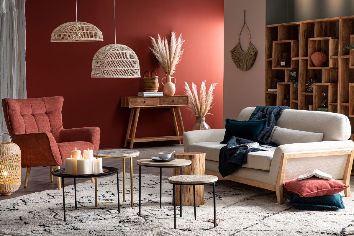 Table basse ronde en agate D40 cm PIETRA