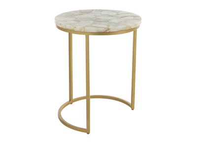 Table basse ronde en agate D40 cm PIETRA - Miliboo & St&eacute;phane Plaza