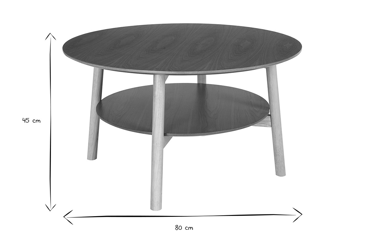 Table basse ronde en bois clair D80 cm MALVA