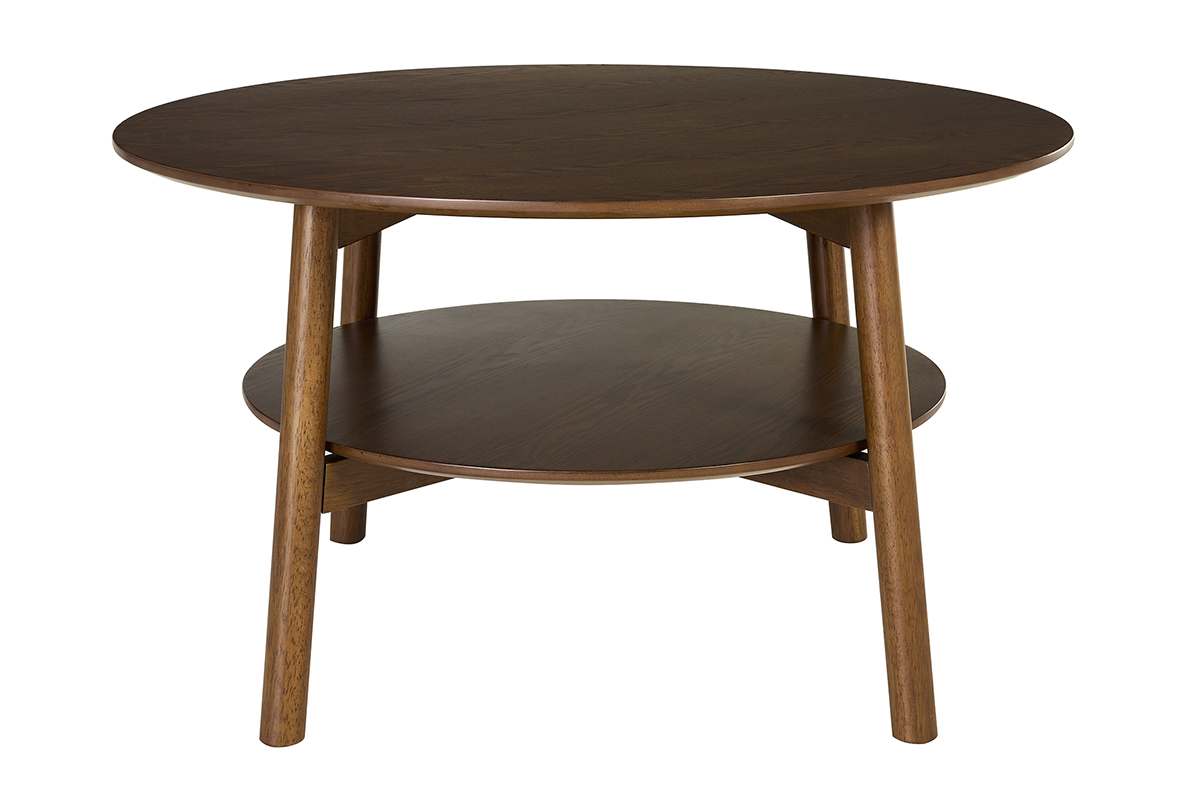Table basse ronde en bois fonc� D80 cm MALVA