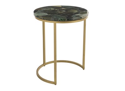 Table basse ronde en jaspe verte D40 cm PIETRA - Miliboo & St&eacute;phane Plaza
