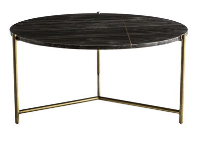 Table basse ronde en marbre noir SILLON