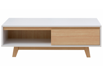 Table basse scandinave blanc et bois LAHTI