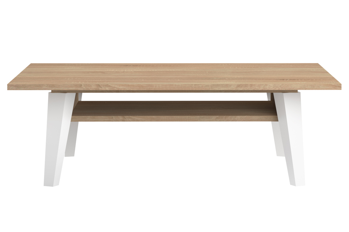 Table basse scandinave bois et blanc ORIGAMI