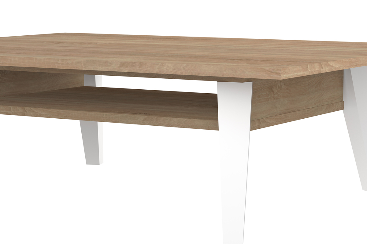 Table basse scandinave bois et blanc ORIGAMI