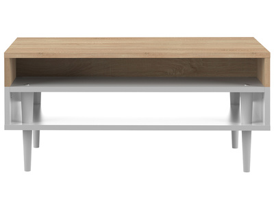 Table basse scandinave bois et blanc STRIPE