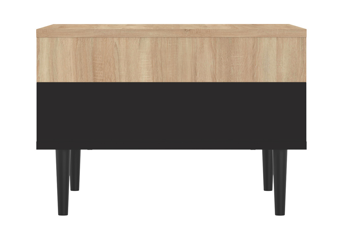Table basse scandinave bois et noir STRIPE