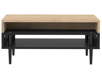 Table basse scandinave bois et noir STRIPE