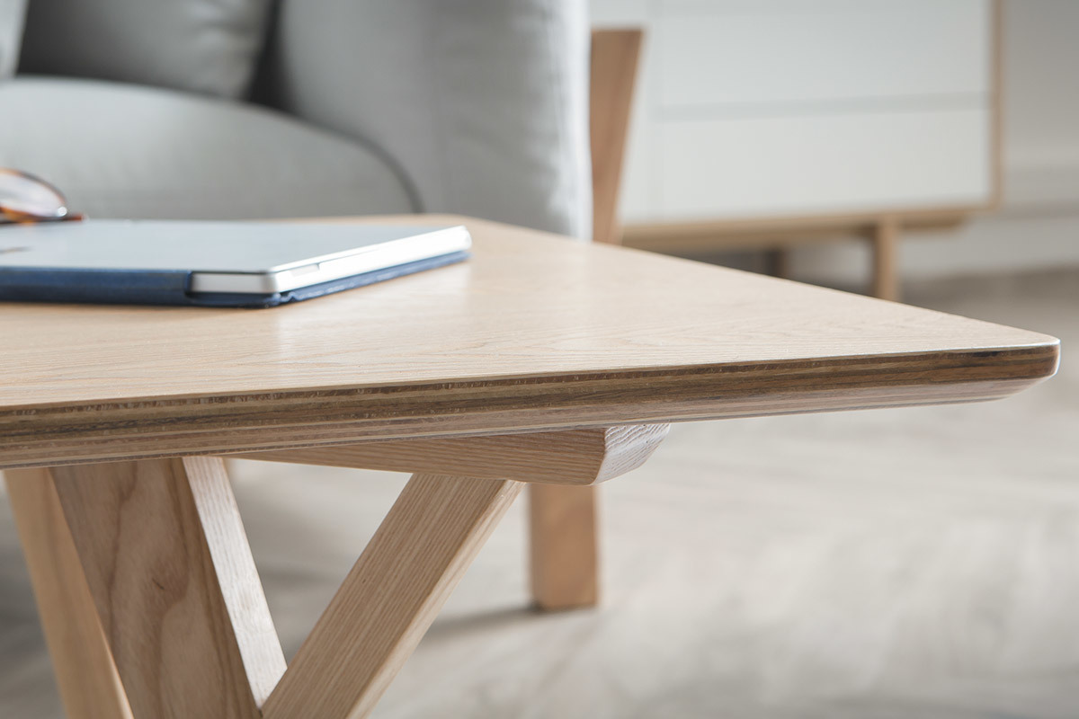 Table basse scandinave fr�ne L120 cm KYOTO