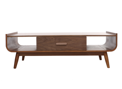 Table basse vintage bois noyer HALLEN