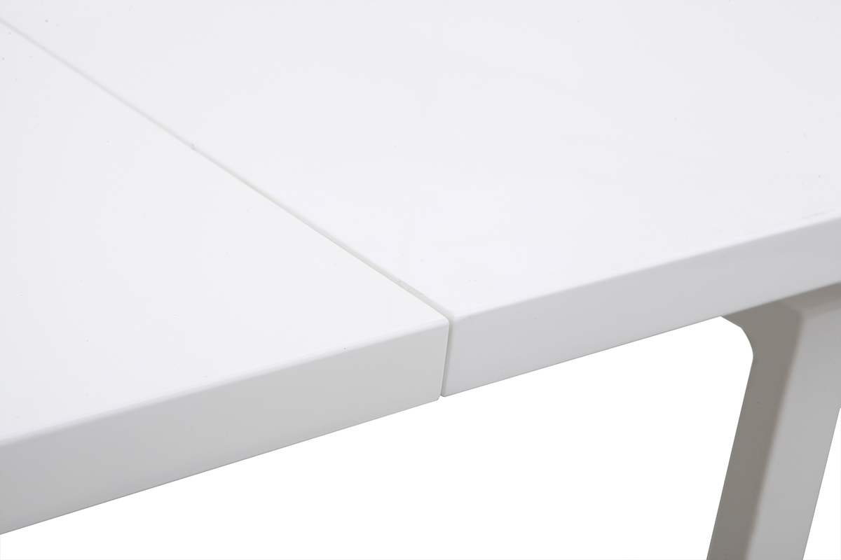 Table console extensible design blanc laqu� CALEB