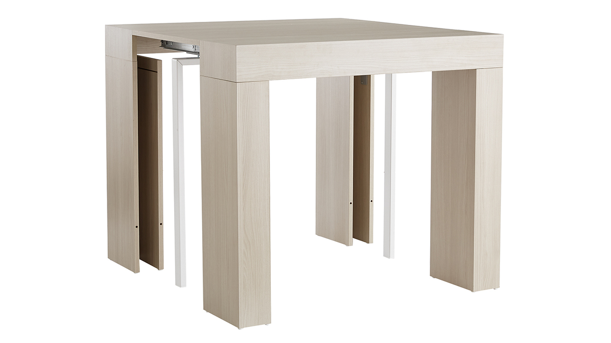 Table console extensible design finition chêne L46291 cm COMO Miliboo
