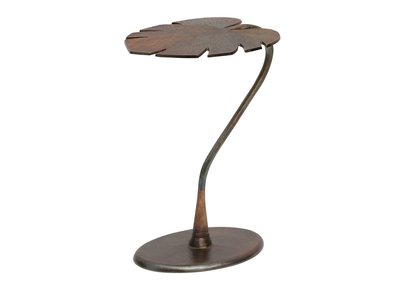 Table d'appoint avec plateau feuille en laiton antique FOGLIA